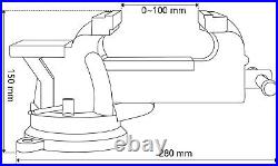 Durable 5 Bench Vise with 360° Double Locking Swivel Base Precision Clamping