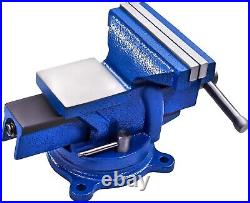 Durable 5 Bench Vise with 360° Double Locking Swivel Base Precision Clamping