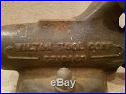 EARLY WILTON Bullet Bench Vise No. 3 Patent Pending Chicago Swivel Base