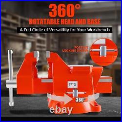 FATO 6 Heavy Duty Bench Vise Ductile Iron 360-Degree Swivel Base America-6