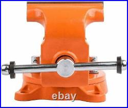 Forward 4 Bench Vise Ductile Iron with Channel Steel, 360 Degree Swivel Base