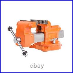 Forward Bench Vise 6 Inch Ductile Iron Bench Vice with 360 Degree Swivel Base