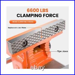 Forward Bench Vise 6 Inch Ductile Iron Bench Vice with 360 Degree Swivel Base