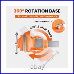 Forward Bench Vise 6 Inch Ductile Iron Bench Vice with 360 Degree Swivel Base