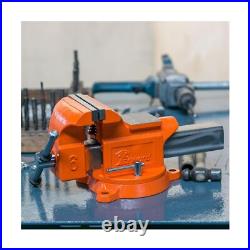 Forward Bench Vise 6 Inch Ductile Iron Bench Vice with 360 Degree Swivel Base