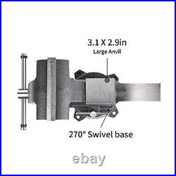 Forward CR60A 6.5-Inch Bench Vise Swivel Base Heavy Duty with Anvil 6 1/2