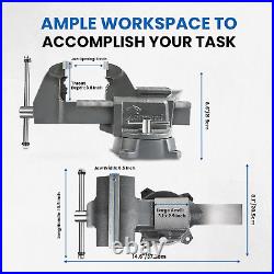 Forward CR60A 6.5-Inch Bench Vise Swivel Base Heavy Duty with Anvil (6 1/2) Gra