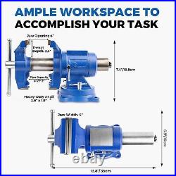 Forward HY-DT100-4IN Heavy Duty Bench Vise 360-Degree Swivel Base and Head wi