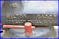Good Vintage 5'' Wilton Cadet #150 Bench Vise W Swivel Base MADE IN USA