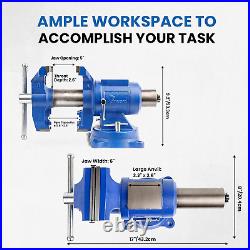 HY-DT150B-6IN Heavy Duty Bench Vise 360-Degree Swivel Base and Head with Anvil