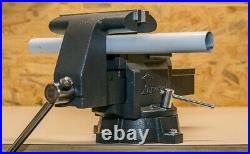 Heavy Duty 4.5 Bench Vise 210 Degrees Swivel Base w Anvil Garage Shop Mechanic