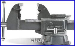 Heavy Duty 4.5 Bench Vise 210 Degrees Swivel Base w Anvil Garage Shop Mechanic