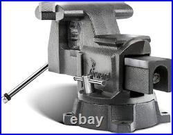Heavy Duty 4.5 Bench Vise 210 Degrees Swivel Base w Anvil Garage Shop Mechanic