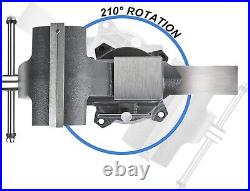 Heavy Duty 4.5 Bench Vise 210 Degrees Swivel Base w Anvil Garage Shop Mechanic