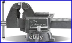 Heavy Duty 4.5 Bench Vise 210 Degrees Swivel Base w Anvil Garage Shop Mechanic