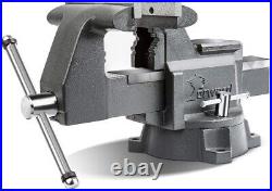 Heavy Duty 4.5 Bench Vise 210 Degrees Swivel Base w Anvil Garage Shop Mechanic