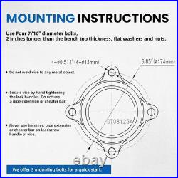 Heavy Duty 5 Bench Vise Swivel Base, Anvil Included