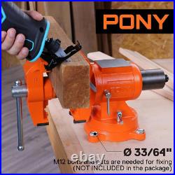 Heavy-Duty 5-Inch Bench Vise with 360-Degree Swivel Base and Anvil