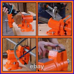 Heavy-Duty 5-Inch Bench Vise with 360-Degree Swivel Base and Anvil