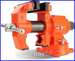 Heavy-Duty 5-Inch Bench Vise with 360-Degree Swivel Base and Anvil