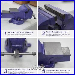 Heavy Duty 6 Bench Vise 360° Swivel Base 6.9Jaw Opening 6524LBS Clamping Force