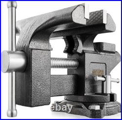 Heavy Duty 6 Cast Iron Bench Vise with 270-Degree Swivel Base for Woodworking