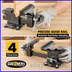 Heavy Duty 6 Cast Iron Bench Vise with 270-Degree Swivel Base for Woodworking
