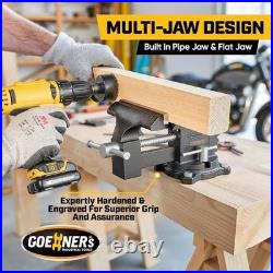 Heavy Duty 6 Cast Iron Bench Vise with 270-Degree Swivel Base for Woodworking