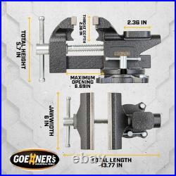 Heavy Duty 6 Cast Iron Bench Vise with 270-Degree Swivel Base for Woodworking Heavy Duty 6 Cast Iron Bench Vise with 270-Degree Swivel Base for Woodworking