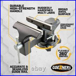 Heavy Duty 6 Cast Iron Bench Vise with 270-Degree Swivel Base for Woodworking