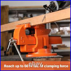 Heavy Duty Bench Vise, 5-Inch Jaw Width 7-Inch Jaw Opening, 360-Degree Swivel Ba