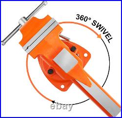 Heavy Duty Bench Vise, 5-Inch Jaw Width 7-Inch Jaw Opening, 360-Degree Swivel Ba