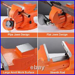 Heavy Duty Bench Vise, 5-Inch Jaw Width 7-Inch Jaw Opening, 360-Degree Swivel Ba
