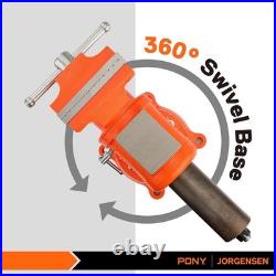 Heavy Duty Bench Vise, 5-inch Jaw Width and Opening, 360-Degree Swivel Base W