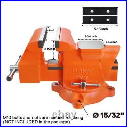 Heavy Duty Bench Vise 5inch Jaw Width 4inch Jaw Opening Swivel Base With Anvil U