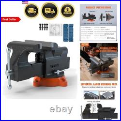 Heavy Duty Bench Vise 6 Inch Jaw Clamp Swivel Locking Base Pipe Drilling