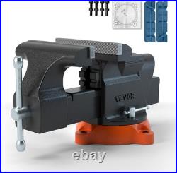 Heavy Duty Bench Vise 6 Inch Jaw Clamp Swivel Locking Base Pipe Drilling