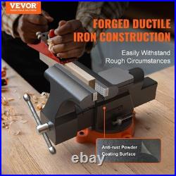 Heavy Duty Bench Vise 6 Inch Jaw Clamp Swivel Locking Base Pipe Drilling