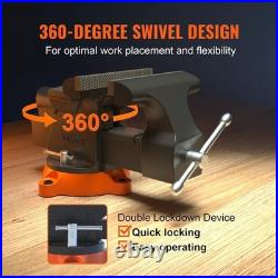 Heavy Duty Bench Vise 6 Inch Jaw Clamp Swivel Locking Base Pipe Drilling