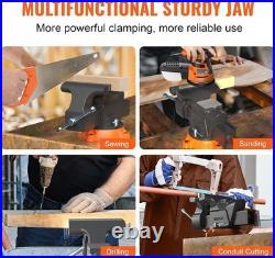 Heavy Duty Bench Vise 6 Inch Jaw Clamp Swivel Locking Base Pipe Drilling