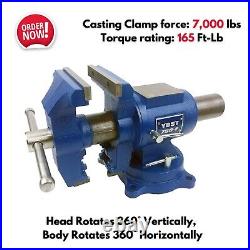 Heavy Duty Cast Iron Bench Vise Swivel Rotating Head & Base MechanicTool Shop