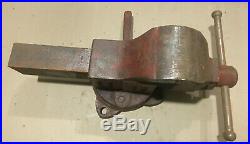 Heavy Duty Chas. Parker No. 824 Bench Vise Swivel Base 85 Lb Made In USA Vice