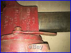 Heavy Duty Chas. Parker No. 824 Bench Vise Swivel Base 85 Lb Made In USA Vice