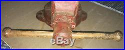 Heavy Duty Chas. Parker No. 824 Bench Vise Swivel Base 85 Lb Made In USA Vice