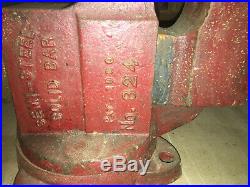 Heavy Duty Chas. Parker No. 824 Bench Vise Swivel Base 85 Lb Made In USA Vice