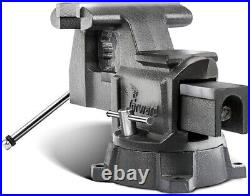 Heavy Duty Clamping Bench Vise Swivel Base with Anvil for Garage Mechanic Shop