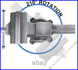 Heavy Duty Clamping Bench Vise Swivel Base with Anvil for Garage Mechanic Shop