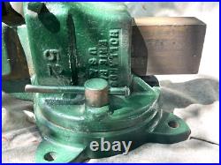 Hollands Bench vise swivel base # 52H 51 Lbs 3 1/2 X 8 Jaws blacksmith