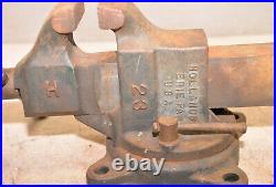 Hollands Bench vise swivel base No 23 35 lbs 3 jaw collectible blacksmith V9
