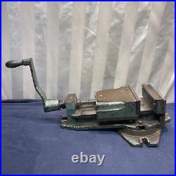 Industrial Grade Vintage 5 Machinist Bench Vise Swivel Base 3.5 Throat 36 Lbs